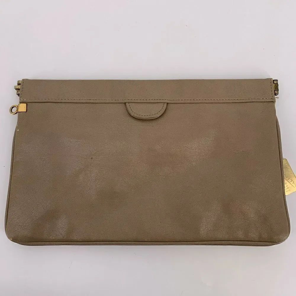 Vintage Zenith Tan Leather Clutch Bag